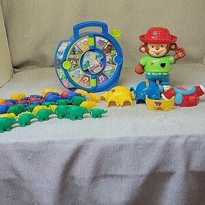 Fisher-Price See and Say, linking elephants, v-tech learning monkeyq
